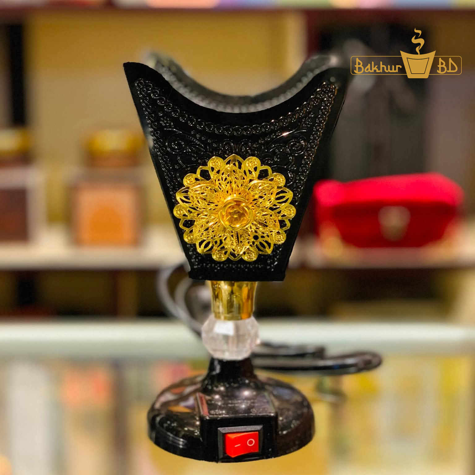 Elegant Oud Bakhoor Holder Electric Incense Burner Black